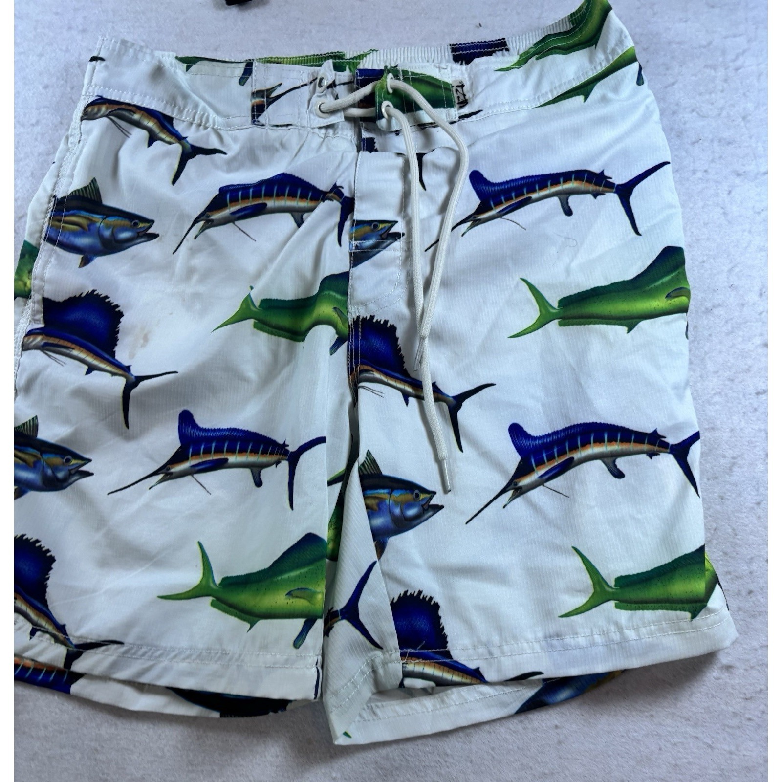 Uzzi Fish Billfish Mens Med 32x8 Swimsuit Swim Shorts Trunks Swimwear